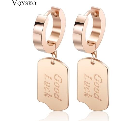 HOt Sale Fashion Jewelry Stainless Titanium Steel Rose Gold Hoop korean earrings for women