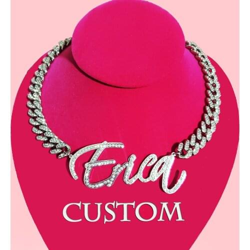 Personalised Stainless Steel Name Plate Necklace Womens Name Jewelry & Accessories Custom Script Font Letters Necklace Gifts