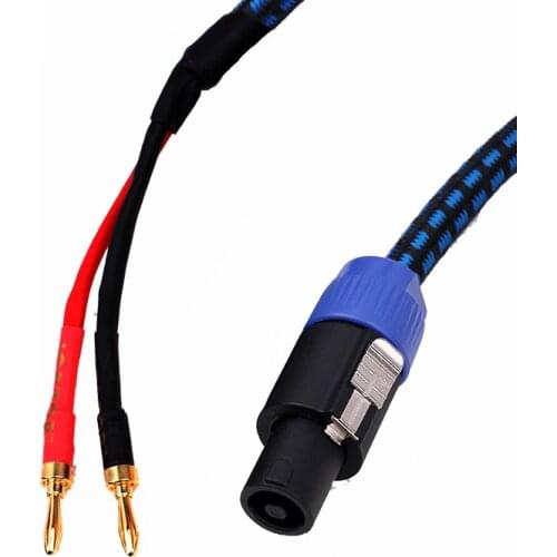 Speakon NL4FX plug to dual banana 2 two Sound box lineamplifier Professional speaker cables Audio power Copper core Signal lines