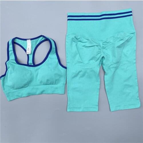 Fitness Yoga Set Quick Dry Breathable Padded Bra High Waist Gym Shorts Running Seamless Yoga Suit Gym Set Sports Tracksuits