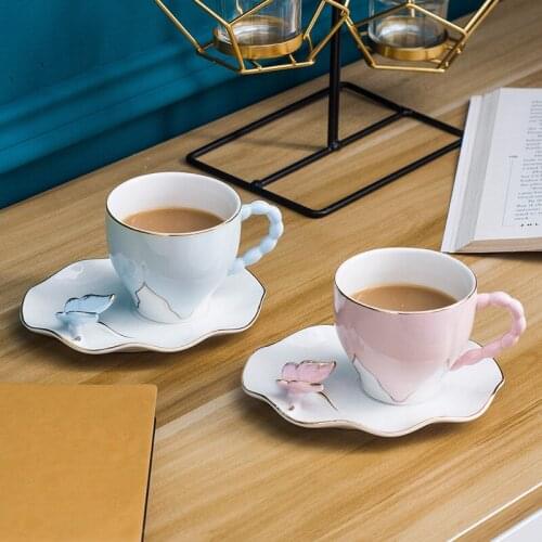 Solid Color Cup Coffee Mug Simple Gold Rim Turkish Creative Ceramic Coffee Cups 2pcs Nordic Design Tasse A Cafe Drinkware DE50BD