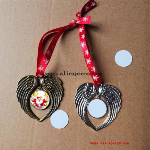 Sublimation christmas angel wings shape blank two-sided printing consumables hot transfer printing material 10pcs/lot