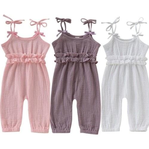 Fashion Kid Baby Girl Clothes Ruffles Jumpsuit Romper Playsuit Summer Sleeveless Lovely Baby Girl Clothing Outfit