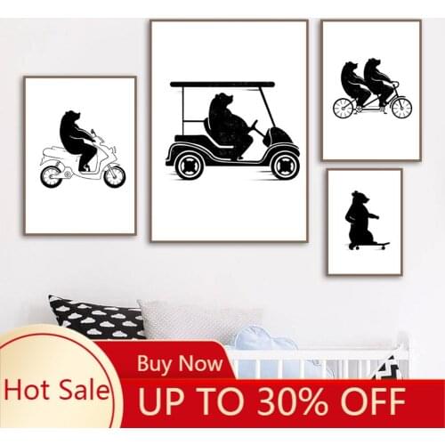 Modular Nordic Poster Picture Home Decor anime Canvas Painting Traffic Tool For Black White Wall Art Decoration