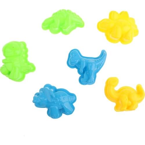 Set of 6 Plastic Sand Molds Dinosaur Beach Sand Molds Sand Box Kids Toys for Kids Birthday Gift