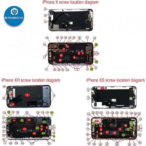 PHONEFIX Premium Full Screw Set Black Color for iPhone 6 6p 6S 6SP 7 7P 8 8P Mobile Phone Accessories Screws Replacement Parts