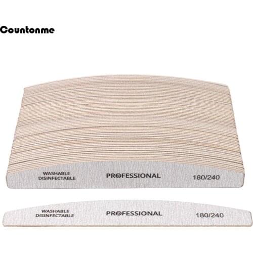 Professional Grey Sandpaper Nail Files For Manicure 100Pcs Wood Nail Art File 180/240 Boat Buffing Sanding Nail Art Accessories