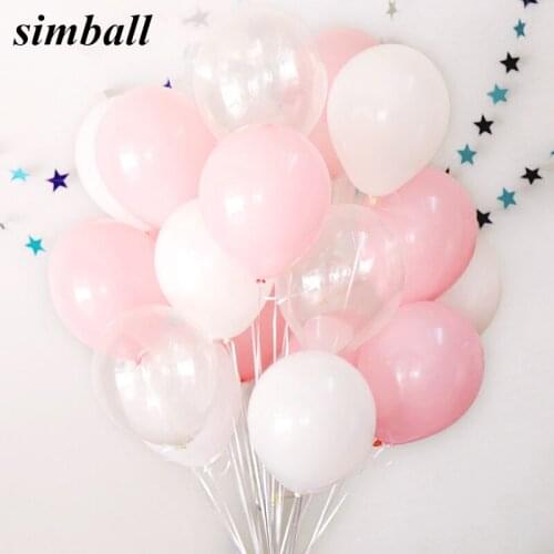 30Pcs/lot 2.3g pink clear white 2.8g transparent balloons latex helium float birthday party baby shower wedding decoration balls