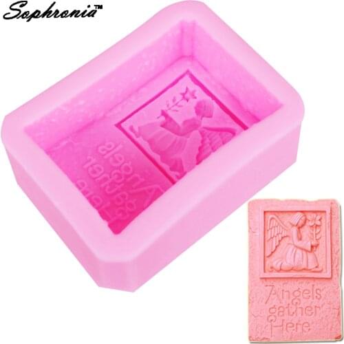 Sophronia Lovely Angel Praying with Flower 3D Soap Silicone Mold Fondant Cake Decorating Mold S048,8.5*6.2*3.3CM