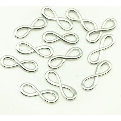 20pcs Metal Alloy Infinity Charms 8*23mm Silver Color Jewelry Connectors Earring Jewelry Components Diy Making
