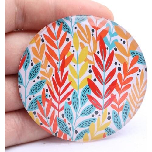 Color floral pattern photo glass cabochon 12mm 20mm 25mm 58mm big diy flatback handmade jewelry findings