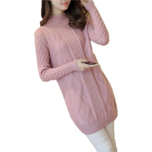 B2912 2020 new autumn and winter loose womens fashion half high neck thickened knit sweater cheap wholesale