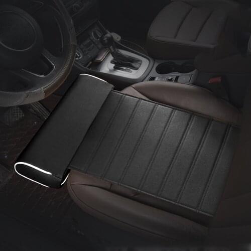 Universal Car Seat Leather Leg Pad Support Extension Mat Soft Foot Support Leg Leather Cushion Knee Pad Memory Black