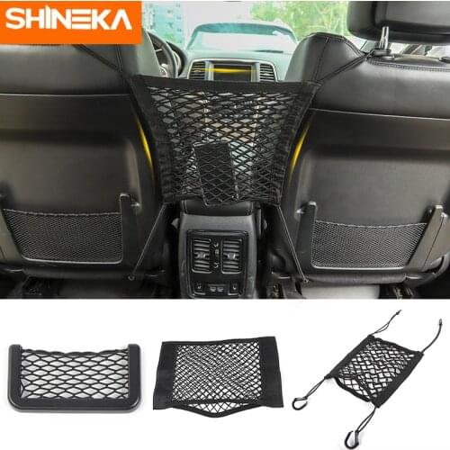 SHINEKA Stowing Tidying For Ford Mustang Universial Car Seat Back Storage Bag Organizer Net Pocket For Ford Mustang Accessories