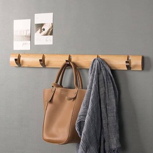 Nordic Style Clothes Hanging Hooks Bedroom Furniture Wall Hanger Bamboo Coat Rack Living Room Coat Hanger Wall Hook CY51201