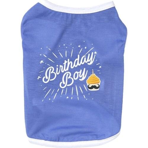 Pet Breathable Dog Birthday Dress up Vests Summer Cotton Shirt Clothes for Chihuahua Pug Pet Puppy Dog Party Costume