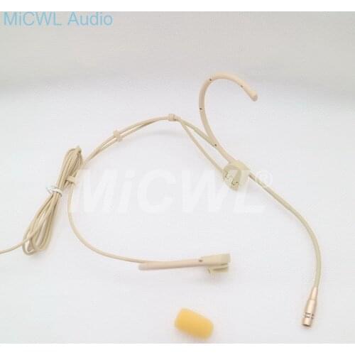 High-Quality Condenser Flooding Headset Microphone Adjustable Headworn Microphone For Sennheiser Shure AKG Audio Technica Beige