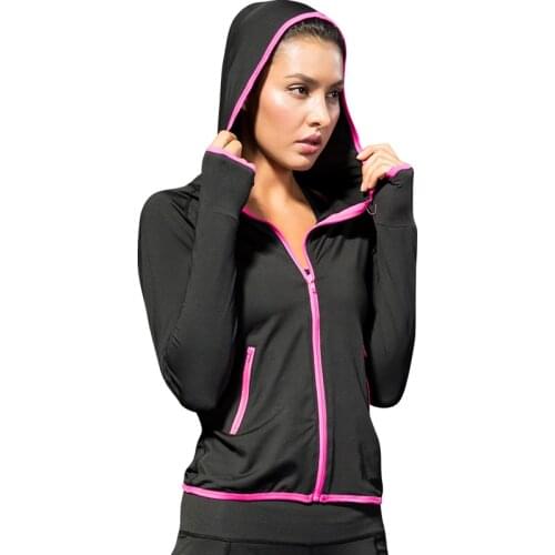 2021 Women Fitness Running Jacket Workout Tops Zipper Long Sleeve Sport Jacket top Quick Dry Fitness Jogging Sportswear