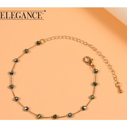 Women Anklet 2020 Fashion Color Changing Bead Ankle Chain Bracelet Simple Beach Barefoot Non-fading Jewelry Bohemian Style Gift