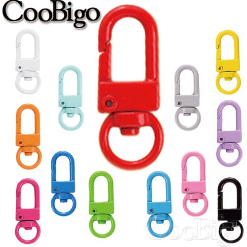 10pcs Colorful KeyChain Ring Metal Lobster Clasp Clips Bag Car Keychain DIYJewelry Accessories Key Hooks Hook Up Base Findings