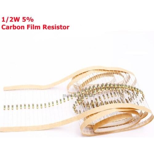100PCS/LOT 1/2W Carbon Film Resistors 5% Error 3R ohm 3 Ohm Color Ring Resistance
