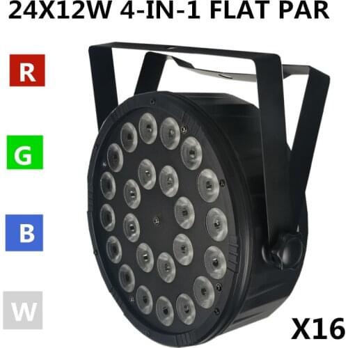 16pcs/ 24X12W LED PAR RGBW PAR / disco light dmx 4/8CH led wash light stage professional
