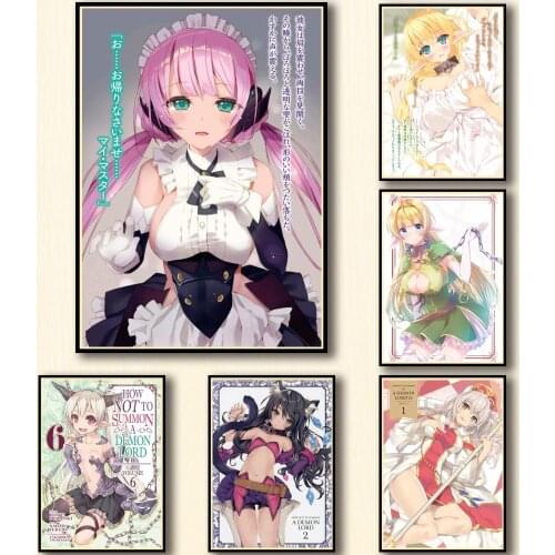 28 Designs Anime HOW NOT TO SUMMON A DEMON LORD Whitepaper Poster Artwork Fancy Wall Sticker for Coffee House Bar A3