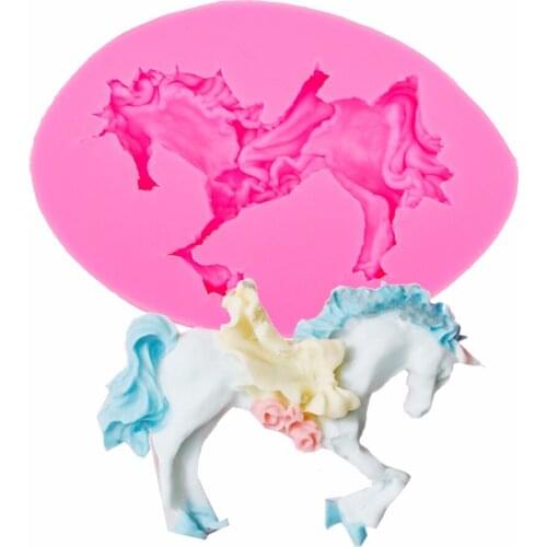 3D Horse silicone decoration mold DIY Cartoon Trojan Cake Decorating Tools cooking Baking handmade soap mould T0529