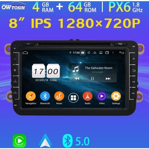 8" IPS 1280*720P PX6 4G+64G Car DVD Multimedia Player For VW Beetle Bora Caddy EOS Jetta Scirocco BT 5.0 Tethering 4G LTE Radio