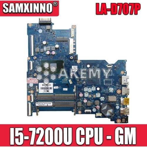 903792-601 903792-501 903792-001 LA-D707P For HP Notebook 15-AY 15-AY172 series Laptop Motherboard with I5-7200U fully Tested