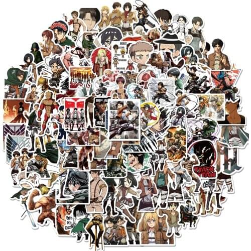 10/50/100PCS Attack On Titan Anime Stickers Laptop Guitar Motorcycle Luggage Skateboard Bicycle Waterproof Sticker Kids Toys