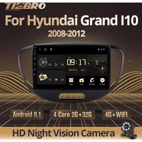 TIEBRO IPS 2 Din Android 9.0 Car Radio Multimedia Player For Hyundai Grand I10 2008-2013 Auto Stereo Video GPS Navigation DVD