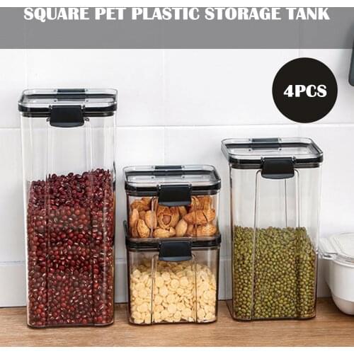 Behogar Stackable Moisture-Proof Airtight Food Storage Box Container Canisters Set for Kitchen Pantry Organization