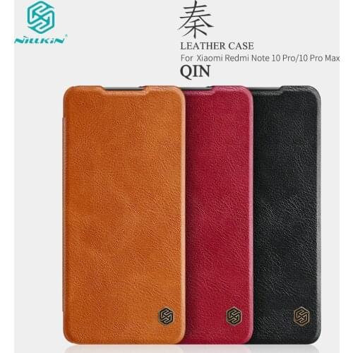 For Xiaomi Redmi Note 10 Pro Case Nillkin Qin Luxury Leather Book Wallet Protective Case For Redmi Note 10 Pro Max Good Leather