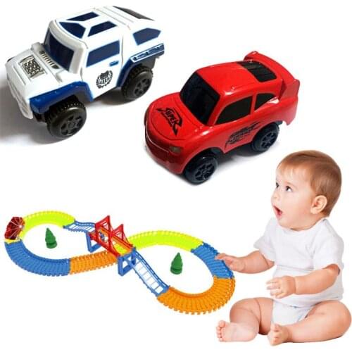 Electronic Rail Track Car Battery Power Educational Toy Gift for Children Kids