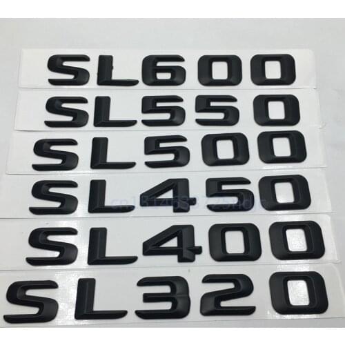 Black SL320 SL400 SL450 SL500 SL550 SL600 Rear Tailagte Emblem Logo Badge Trunk Lettering For Mercedes Benz SL Class R230