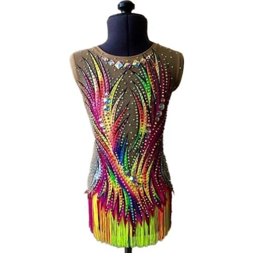 LIUHUO Rhythmic Gymnastics ballet leotards girls open back gymnastic outfit for girls Competition