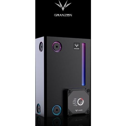 Granzon GE-A180 Square Reservoir With DDC Pump Combo, With Smart Data Digital Display, 5V A-RGB Cuboid Water Cooling Tank
