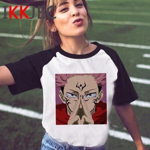 Jujutsu Kaisen summer top men print vintage japanese tumblr couple t shirt couple clothes