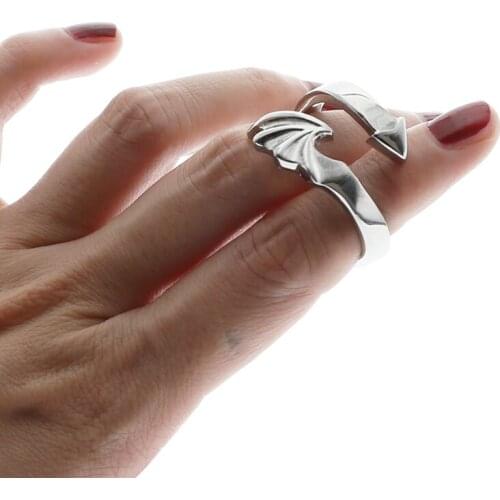 Stainless Steel Devil Wings Cock Ring Chastity Devices Glans Ring Stop Premature Ejaculation Erection Demon Wings R943