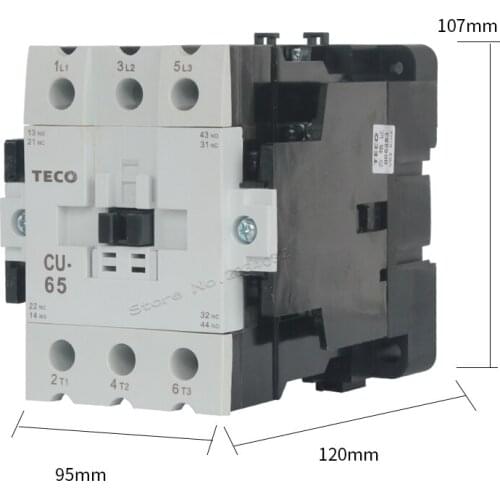 65A 660V AC3 AC Contactor AC24V 380V 220V 110V Coil Voltage CU-65 3NO2NO2NC TECO Contactors