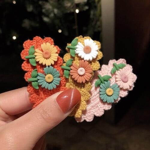 Korean Version Of Cloth Art Wool Hairpin Japan And South Korea Super Fairy Small Fresh And Cute Does Not Hurt Hair BB Clip Hair
