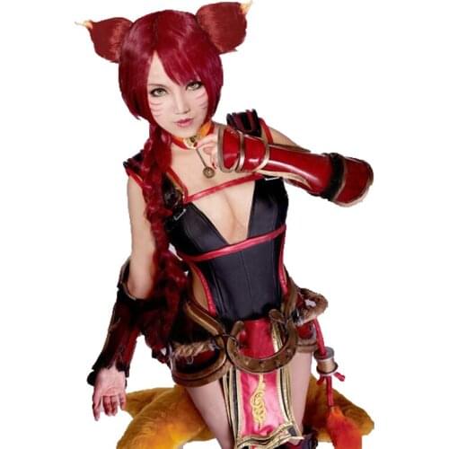 Game Anime LOL Ahri cosplay cosplay costume with hand cover and socks (not tail) 11