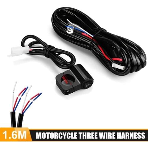 Motorcycles LED Fog Light U7 headlight spotlight Wiring Harness Wire On- Off Switch 12V For Motorcycle Motorbike Fog Led Light
