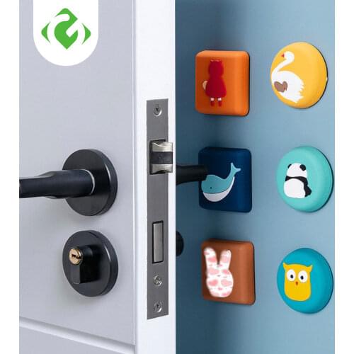 1PC Cartoon Door Stopper Silicone Self Adhesive Wall Protectors Door Handle Bumpers Buffer Guard Stoppers Silencer Crash Pad