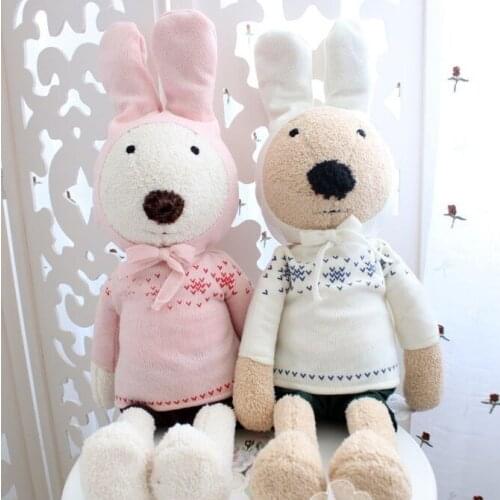 New 2017 Sugar Rabbit Sucre doll French Plush Rabbit With the sweater Girl friend Lovers birthday gift 45cm Cute plush doll