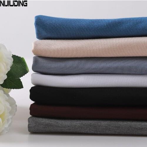NIJIUIDNG 2020 Autumn New Cotton Half Turtleneck Long Sleeve T-Shirts Womens Casual Solid Pullover Slim Loose Tops Female
