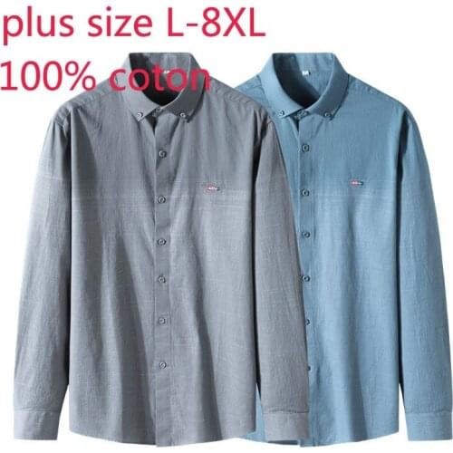 New Arrival Fashion Suepr Large Spring And Autumn Young Men Fashion Stripe Long Sleeve Casual Shirts Plus Size L-4XL5XL6XL7XL8XL