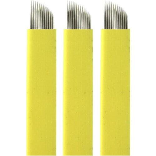 Disposable 10pcs Microblading 23 Pins Shading Blade Tattoo DOUBLE ROW Fog Eyebrow & Lips Needles