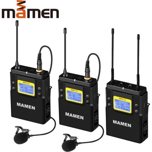 MAMEN professional wireless microphone UHF dual-channel super HD 530-590 MHz Recording microphone 60-100 m reception distance